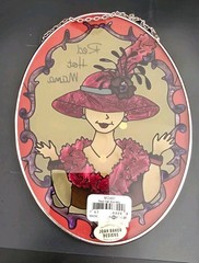 Joan Baker Design Handpainted Suncatcher Red Hat Society 5.25″x7″ Oval