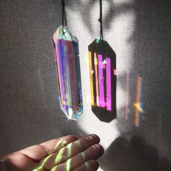 5″ Large Crystal Sun Catcher Prisms for Windows AB Colored Suncatcher Crystals