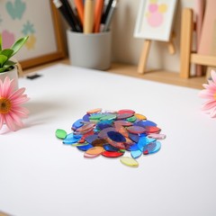 443 Pcs Leaf Glass Mixed Shapes Mosaic Tiles Moasic Pieces Art Disc