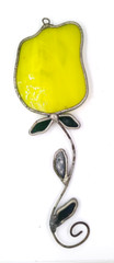 Stained Glass Yellow Tulip SunCatcher 7″ X 2 1/4″
