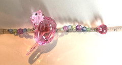 Ganz Crystal Expressions Acrylic Pink Beaded Bird Ornament Suncatcher