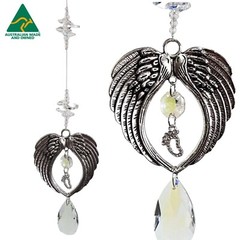 Angel Wing Baby Memorial Crystal Suncatcher Baby Feet Christening Gift Handmade