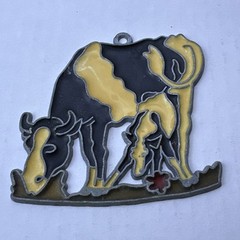 Vintage Suncatcher Window Decoration Bull Cow and Calf Western Cowboy Acrylic