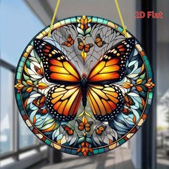 Flat Retro Butterfly Bohemian Acrylic Hanging Decor for Home Garden Suncatcher