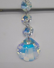 Handmade w/ Swarovski Crystal Clear AB Shell & Octagon Suncatcher/ Ornament