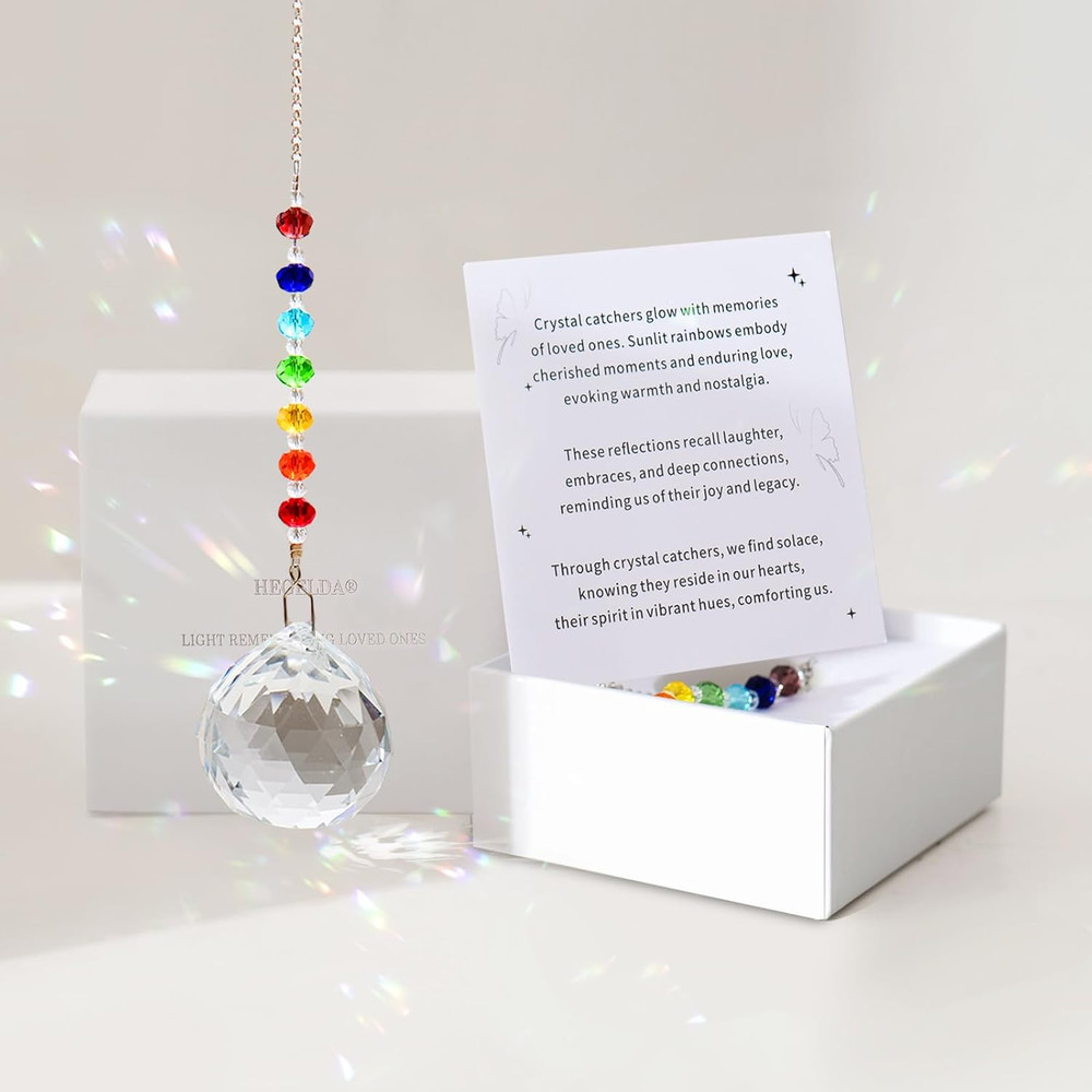 Sympathy Gifts for Loss of Loved One, Crystal Sun Catcher Rainbow Maker, Unique