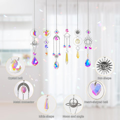Sun Catchers 6Pieces Colorful Crystals Suncatcher with Chain Pendant Ornaments H