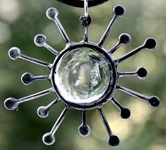 Clear Sun Rays – Iridized Boho Stained Glass Sun Light Catcher – Handmade in Qld
