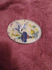 Old Vintage Hummingbird Stained Glass Suncatcher