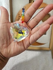 New Motaweek Dog Memorial Half Wood Moon Rainbow Heart Suncatcher Forever 7″