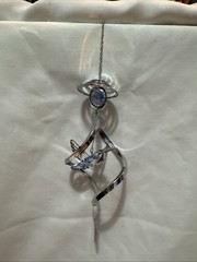 Crystal Delight Austrian Crystal Chrome Plated Suncatcher Blue Hummingbird