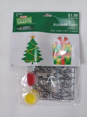 Christmas Suncatchers (plastic) Christmas Crafts Lot of 2 – Makes 4 Pieces