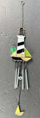 Light House & Sail Boat Stained Glass Suncatcher & Wind Chime