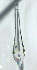 100mm Majestic Icicle Clear Crystal Pendant Prism Suncatcher 4″