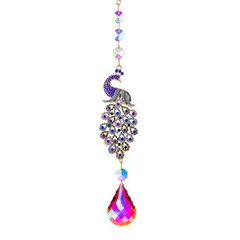 Crystal SunCatcher Peacock Prism Wind Chime Window Hanging Home Decor