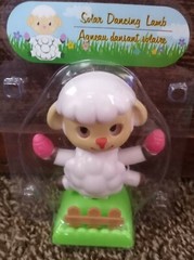 BABY LAMB WITH EGGS SOLAR POWERED DANCING TOY BOBBLE HEAD EASTER SPRING