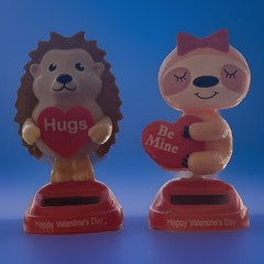 Lot of 2 Valentines Solar Powered Dancing Figures Sloth And Hedgehog