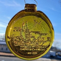 Vintage Gold Yellow Glass Suncatcher Lost City Museum Pueblo Grande de Nevada