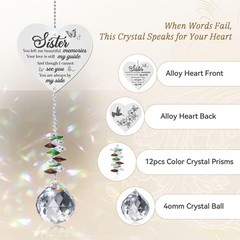 Crystal Hanging Suncatcher Memorial Sympathy Gifts Loss of Sister RainbowMake…