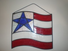 Stained Glass FLAG Stars Stripes Red White Blue Hanging SUNCATCHER 8×8 JULY 4th