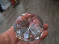 hand cut stunning Crystal Diamond Designed optical illusion suncatcher prism