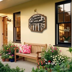 Personalized Grandpa Garage Wooden Sign with Rope