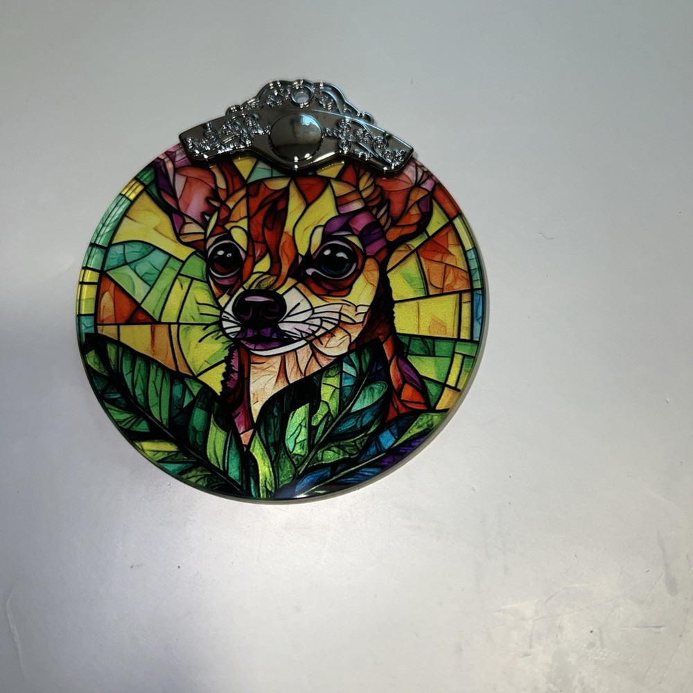 Chihuahua Dog Stained Glass Ornament
