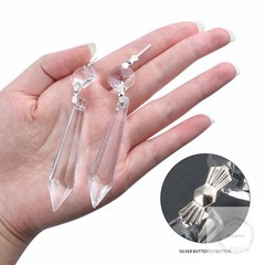 20 Pieces Clear Chandelier Crystals, 63mm Replacement Crystal Icicle Prisms Pend