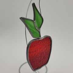 Stained Glass Red & Green Apple Window Suncatcher Teachers Apple Of My Eye Gift