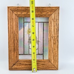 Vintage Iridescent Stained Glass Butterfly Framed Suncatcher Window Art