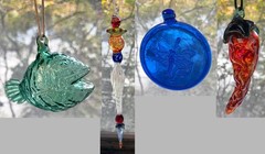 4 Art Glass Ornament Sun Catchers