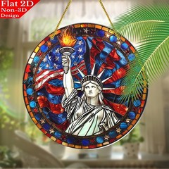 Statue Of Liberty US Flag Acrylic Suncatcher Patriot Home Living Room Decoration