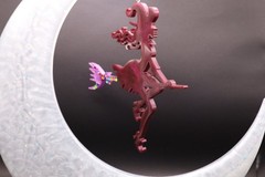 Crescent Moon & Witch Hanging Suncatcher Mobile, Metal, White/Purple/Pink