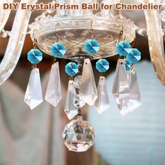 50PCS Crystal 2 Hole Octagon Prisms, 14mm/0.55″ Pendant Hanging [Peacock Blue]