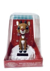 Rudolph the Red-Nosed Reindeer Solar Bobble Head 5” TALL – NEW