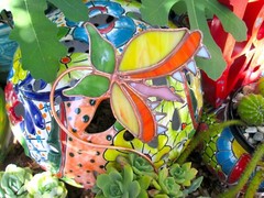 Stained Glass Garden Stake (Yellow) Audrey 2 Carnivorous Plant Great Gift!