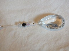 Crystal Suncatcher Dazzeling Black AB Handmade 9″ Long Teardrop Prizm WOW