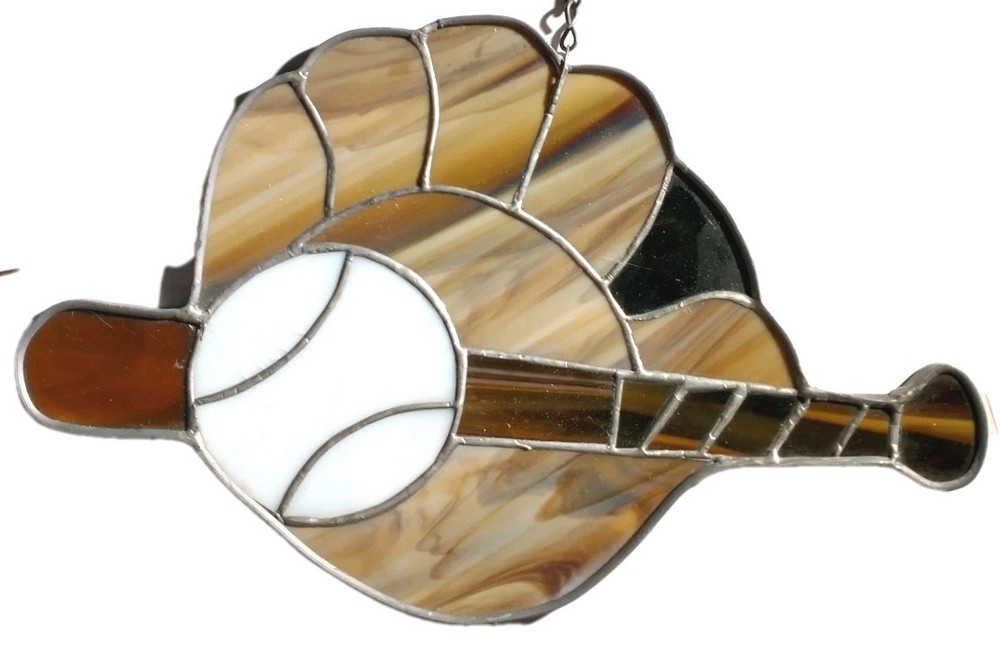 Stained Glass Baseball Suncatcher