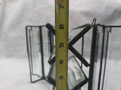Beveled Glass Metal Frame 16 Panels Handmade Geometric Hanging Suncatcher