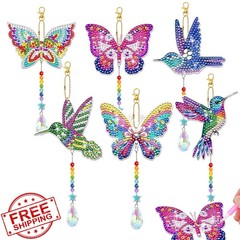 SJTYDX Diamond Painting Sun Catcher Kit Butterfly Hummingbird