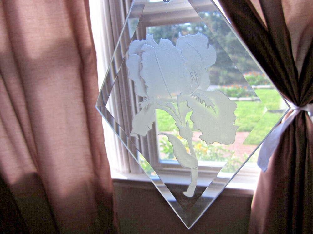 Etched Iris Suncatcher Braithwaite Studios