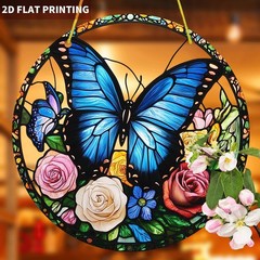 Large Bright Blue Morpho Butterfly Small Butterfly Colorful Acrylic Suncatcher