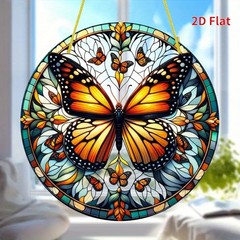 Flat Retro Butterfly Bohemian Acrylic Hanging Decor for Home Garden Suncatcher