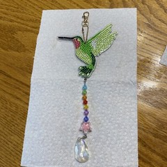 Hummingbird Sun Catcher Diamond Art Painted- Both Sides
