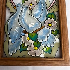 Framed Stained Glass Window Art Suncatcher ‘And the two shall be one’ Wall Art