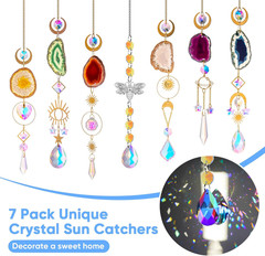 7 PCS Crystal Suncatcher, Hanging Suncatchers with Crystals Light, Sun Catchers