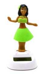 New Solar Powered Dancing Hula Girl ~ Green