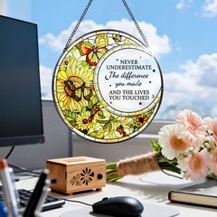 “Stained Glass Suncatcher Ornament – Perfect Goodbye Gifts for Retirement”