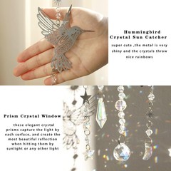 Suncatcher Hummingbird Wind Chimes for Garden, Porch, Indoor Decor 4 PCS