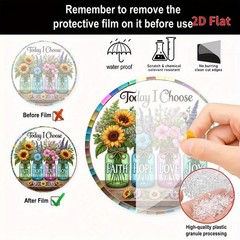2D Flat enchanting sunflower design capture circular acrylic home garden decor
